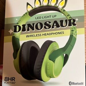 Playtime Dino LED Wireless Headphones - Bright Green
